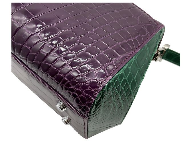 Autre Marque Borsa a tracolla Kwanpen Purple / Green Croc Porpora - vista 6