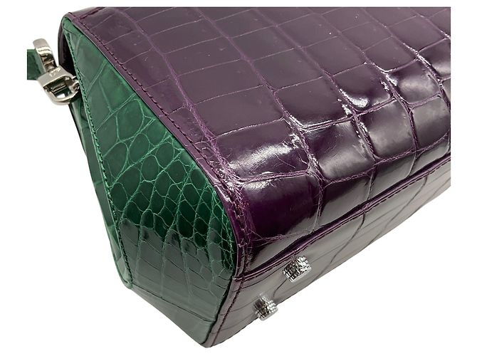 Autre Marque Borsa a tracolla Kwanpen Purple / Green Croc Porpora - vista 7