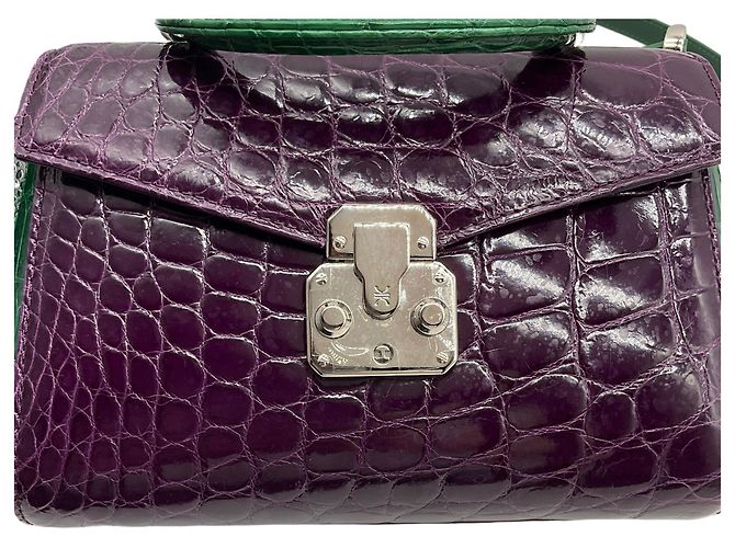 Autre Marque Borsa a tracolla Kwanpen Purple / Green Croc Porpora - vista 8