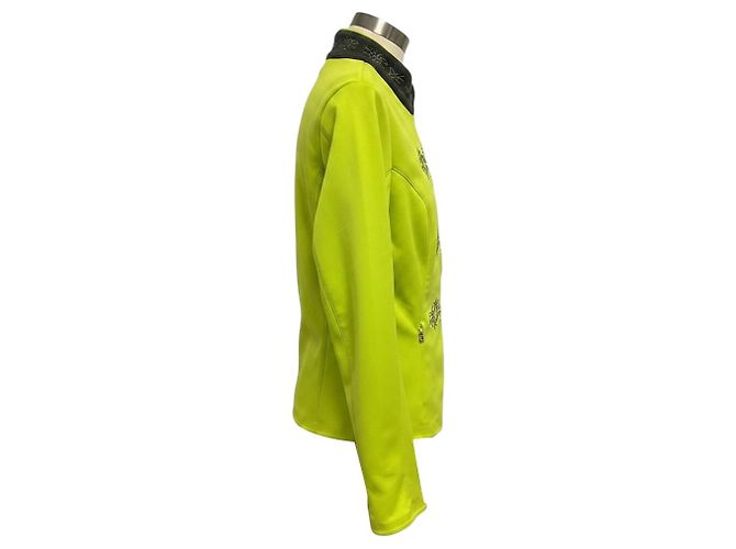 Giacca Bogner verde lime ricamata con zip frontale - vista 2