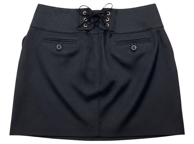 Chloé Mini gonna Chloe Vintage in jacquard Black Noir con retro in pizzo - vista 3