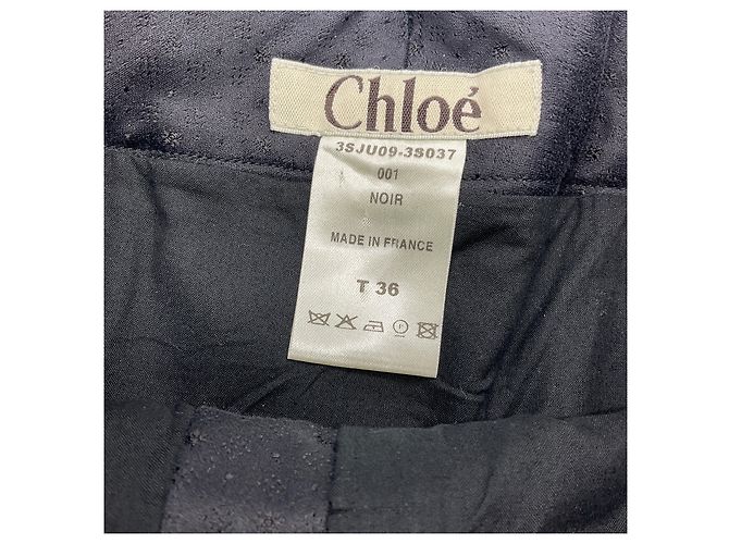 Chloé Mini gonna Chloe Vintage in jacquard Black Noir con retro in pizzo - vista 4