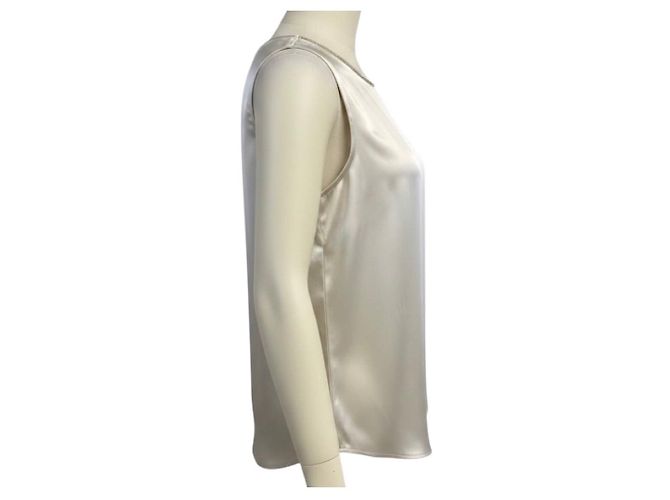 Top Peserico de satén de seda elástica crema con Monili Beige - vista 2