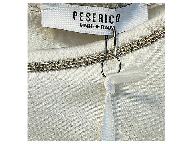 Top Peserico de satén de seda elástica crema con Monili Beige - vista 4