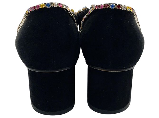 Gucci GG Marmont Pumps mit Regenbogen-Kristallfransen Schwarz - Ansicht 5