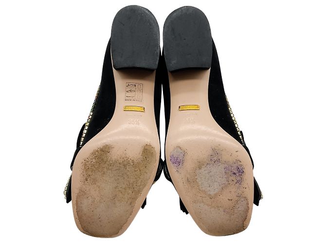 Gucci GG Marmont Pumps mit Regenbogen-Kristallfransen Schwarz - Ansicht 6