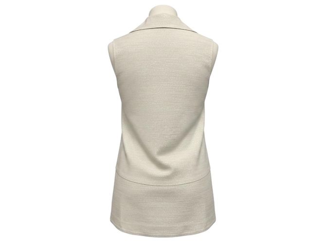 Marc by Marc Jacobs Top brillante sin mangas Co Ecru / Silver Metallic Beige - vista 3