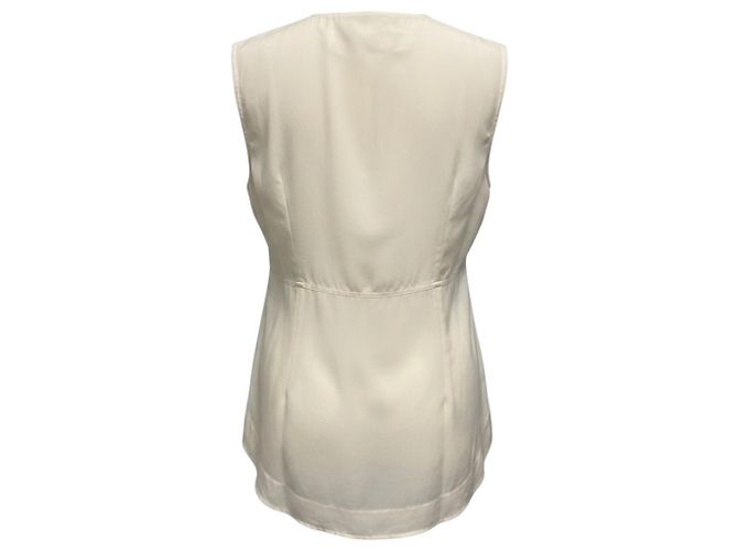 Top de seda sin mangas con lazada frontal Marni Ivory Beige - vista 3