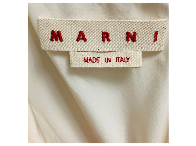 Top de seda sin mangas con lazada frontal Marni Ivory Beige - vista 4
