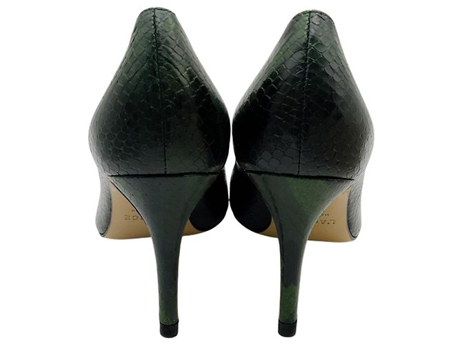 L'Agence Winter Moss Leather Snake Embossed Eloise Pumps Green - view 5