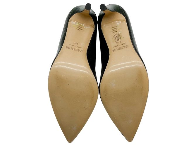 L'Agence Winter Moss Leather Snake Embossed Eloise Pumps Green - view 9