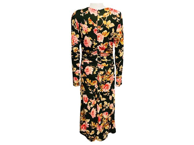 Autre Marque Cara Cara Midikleid mit floralem Print Olive Green / Pink Mehrfarben - Ansicht 3