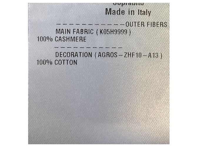 Abrigo de cachemira largo Kiton azul marino / blanco con ribete a rayas de grosgrain - vista 6