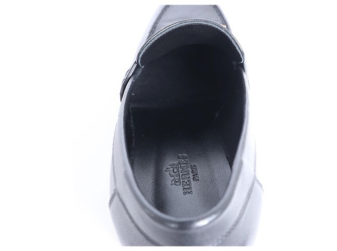 Mocassini Hermès Dauphin 70 in pelle 38 da donna in Black Constance 231041Z Nero - vista 11