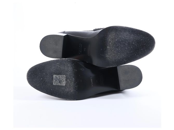 Mocassini Hermès Dauphin 70 in pelle 38 da donna in Black Constance 231041Z Nero - vista 12