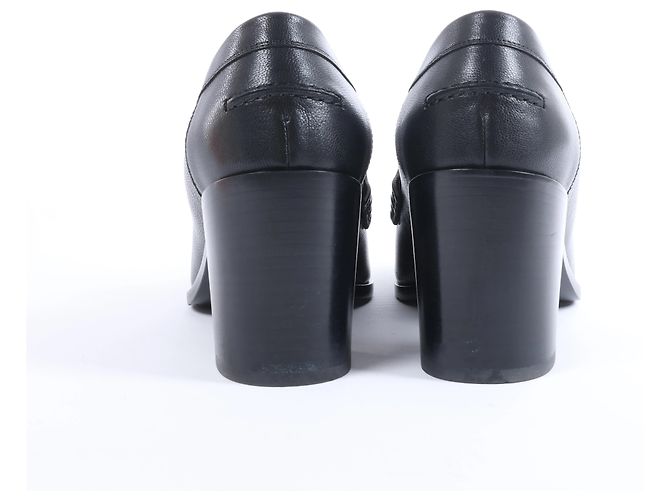 Mocassini Hermès Dauphin 70 in pelle 38 da donna in Black Constance 231041Z Nero - vista 6