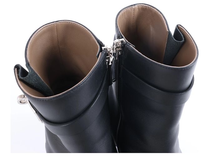 Kelly Hermès Saint Germain Lederstiefel 37.5 Schwarz - Ansicht 11