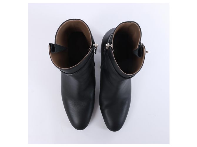 Kelly Hermès Saint Germain Lederstiefel 37.5 Schwarz - Ansicht 4