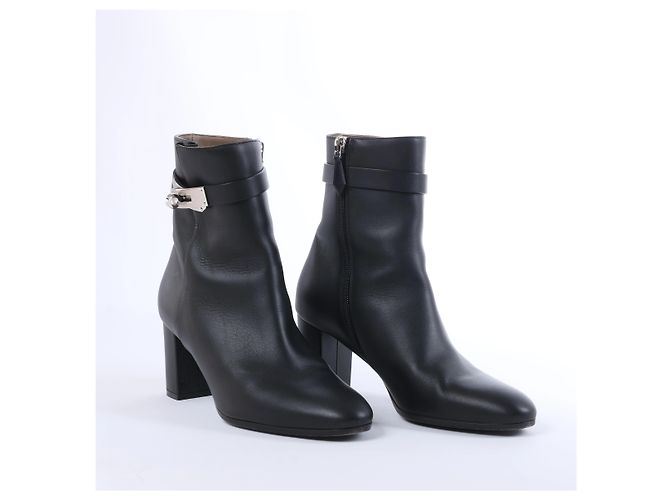 Kelly Hermès Saint Germain Lederstiefel 37.5 Schwarz - Ansicht 5