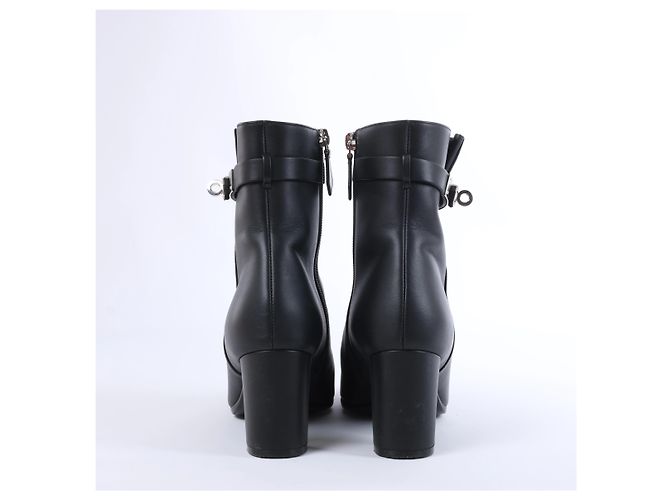 Kelly Hermès Saint Germain Lederstiefel 37.5 Schwarz - Ansicht 6