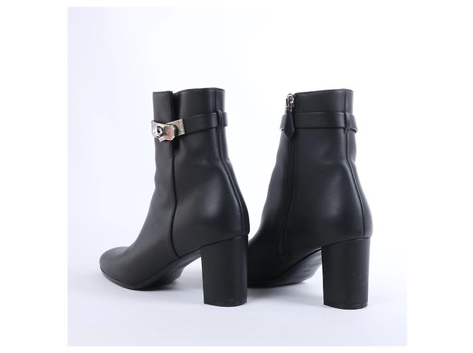 Kelly Hermès Saint Germain Lederstiefel 37.5 Schwarz - Ansicht 7