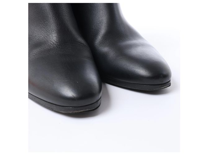 Kelly Hermès Saint Germain Leder- Stiefeletten in Schwarz, Größe 36 - Ansicht 12