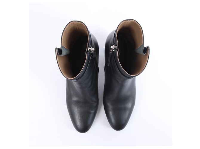 Kelly Hermès Saint Germain Leder- Stiefeletten in Schwarz, Größe 36 - Ansicht 3