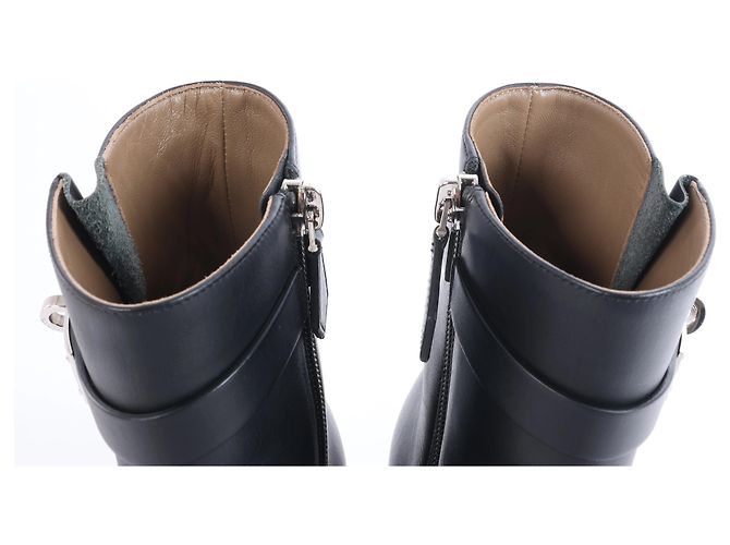 Kelly Hermès Saint Germain Leder- Stiefeletten in Schwarz, Größe 36 - Ansicht 4
