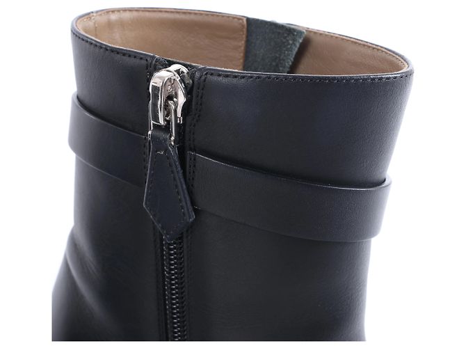 Kelly Hermès Saint Germain Leder- Stiefeletten in Schwarz, Größe 36 - Ansicht 6