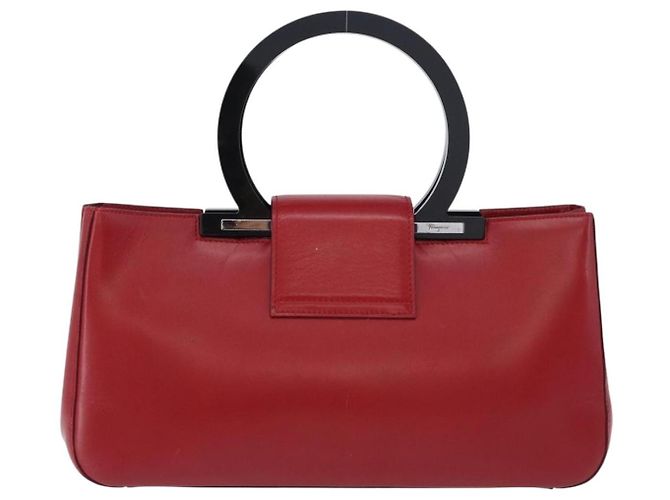 Salvatore Ferragamo Gancini Leather Medium Rosso - vista 2