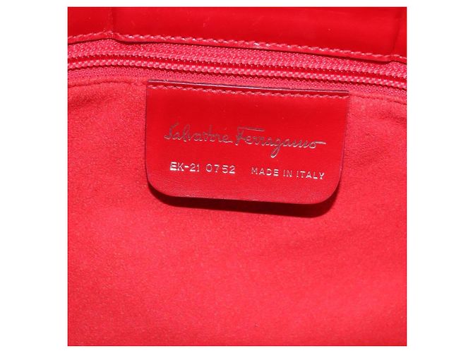 Salvatore Ferragamo Gancini Leather Medium Rosso - vista 6