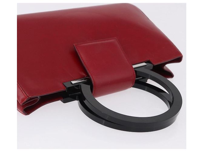 Salvatore Ferragamo Gancini Leather Medium Rosso - vista 7