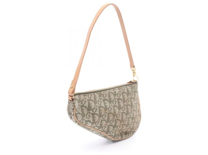 Borsa a tracolla Christian Dior Dior Trotter Saddle Pouch Marrone Beige Verde - vista 2