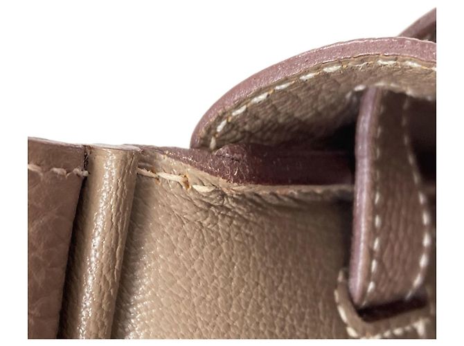 Hermès Borsa Hermes Birkin 30 in pelle Togo marrone - vista 12