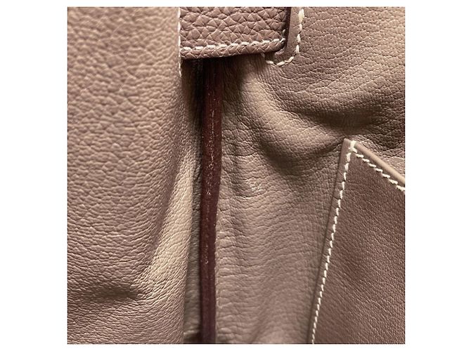Hermès Borsa Hermes Birkin 30 in pelle Togo marrone - vista 13