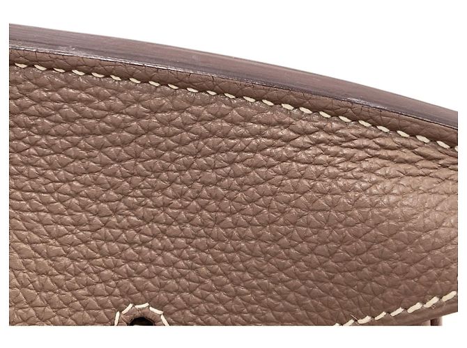 Hermès Borsa Hermes Birkin 30 in pelle Togo marrone - vista 15