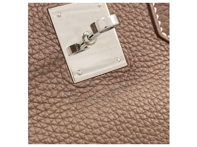 Hermès Borsa Hermes Birkin 30 in pelle Togo marrone - vista 16