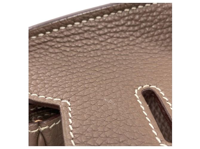 Hermès Borsa Hermes Birkin 30 in pelle Togo marrone - vista 18