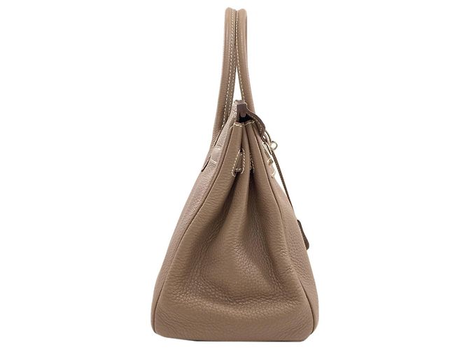 Hermès Borsa Hermes Birkin 30 in pelle Togo marrone - vista 3