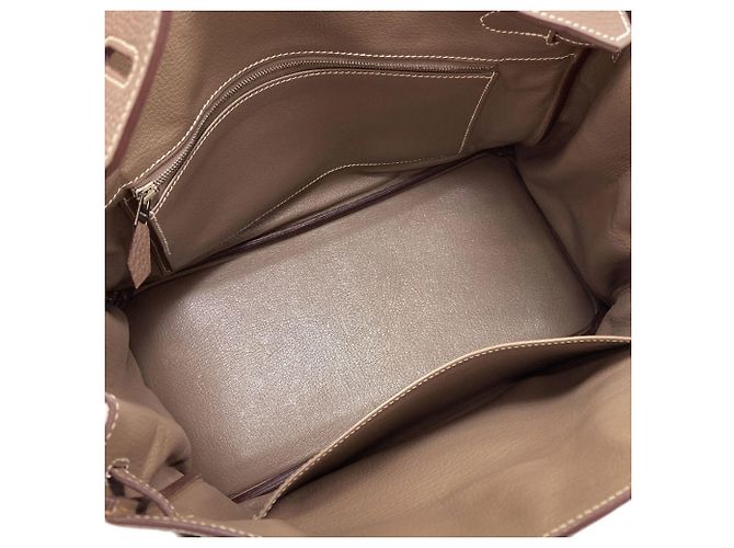 Hermès Borsa Hermes Birkin 30 in pelle Togo marrone - vista 5