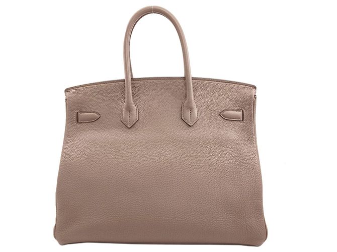 Hermès Borsa Hermes Birkin 35 in pelle Togo grigiastra Grigio - vista 2