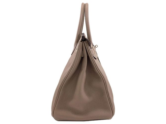 Hermès Borsa Hermes Birkin 35 in pelle Togo grigiastra Grigio - vista 3