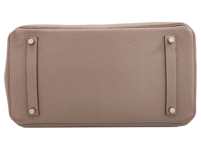 Hermès Borsa Hermes Birkin 35 in pelle Togo grigiastra Grigio - vista 4