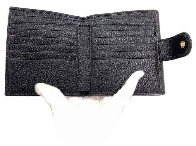 Cartera bi-fold Gucci de cuero negro - vista 4