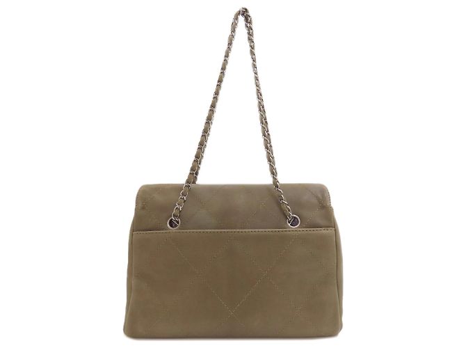 Borsa Tote Chanel in pelle kaki Cachi - vista 2