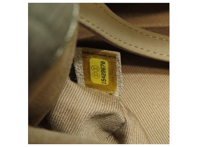 Borsa Tote Chanel in pelle kaki Cachi - vista 7