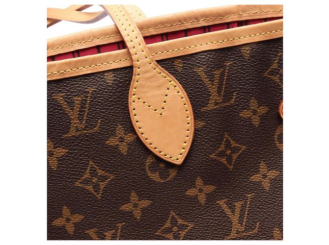 Borsa Tote Louis Vuitton Neverfull MM Monogram Pivoine Marrone Rosa Monogramma - vista 9
