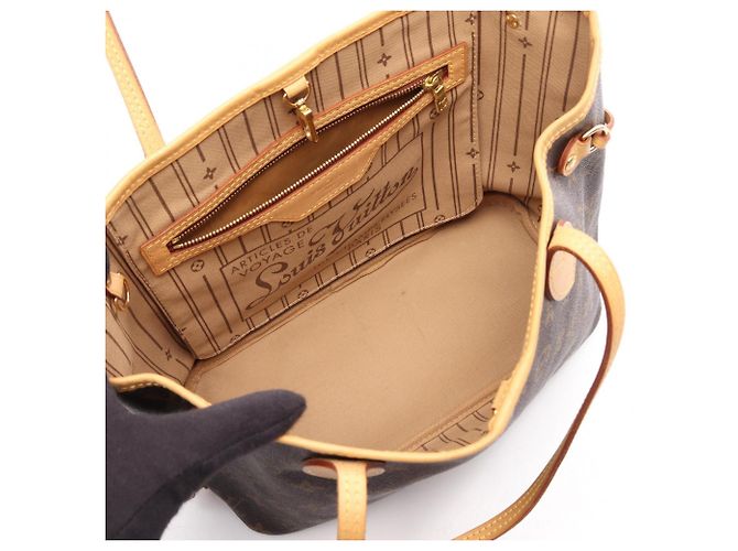 Borsa Tote Louis Vuitton Neverfull PM Monogram Marrone Monogramma - vista 3