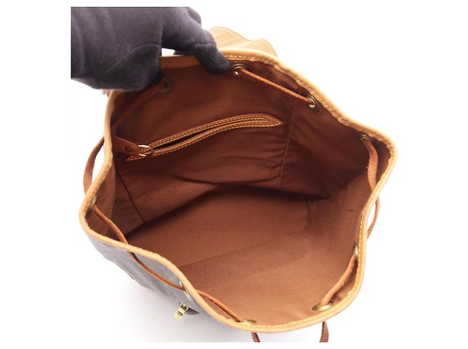 Zaino/Borsa Louis Vuitton Montsouris MM Monogram Marrone Monogramma - vista 3