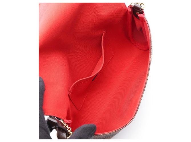 Borsa Louis Vuitton Favorite MM Marrone Damier ebene - vista 3